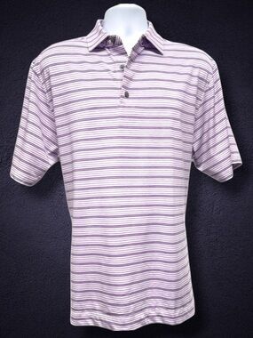 FootJoy Purple Striped Performance Golf Polo Shirt SKU#25546 - Men’s Size Large